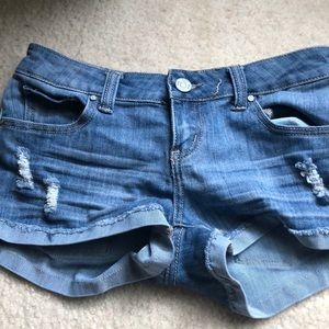 RSQ Tillys ripper denim light wash jean shorts